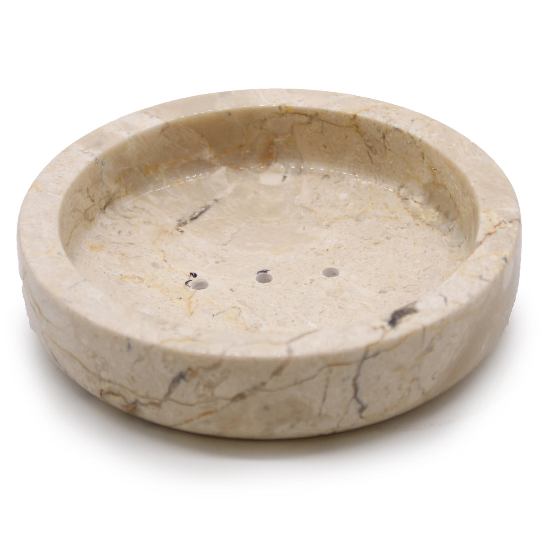 Round Honey Marble Soap Dish